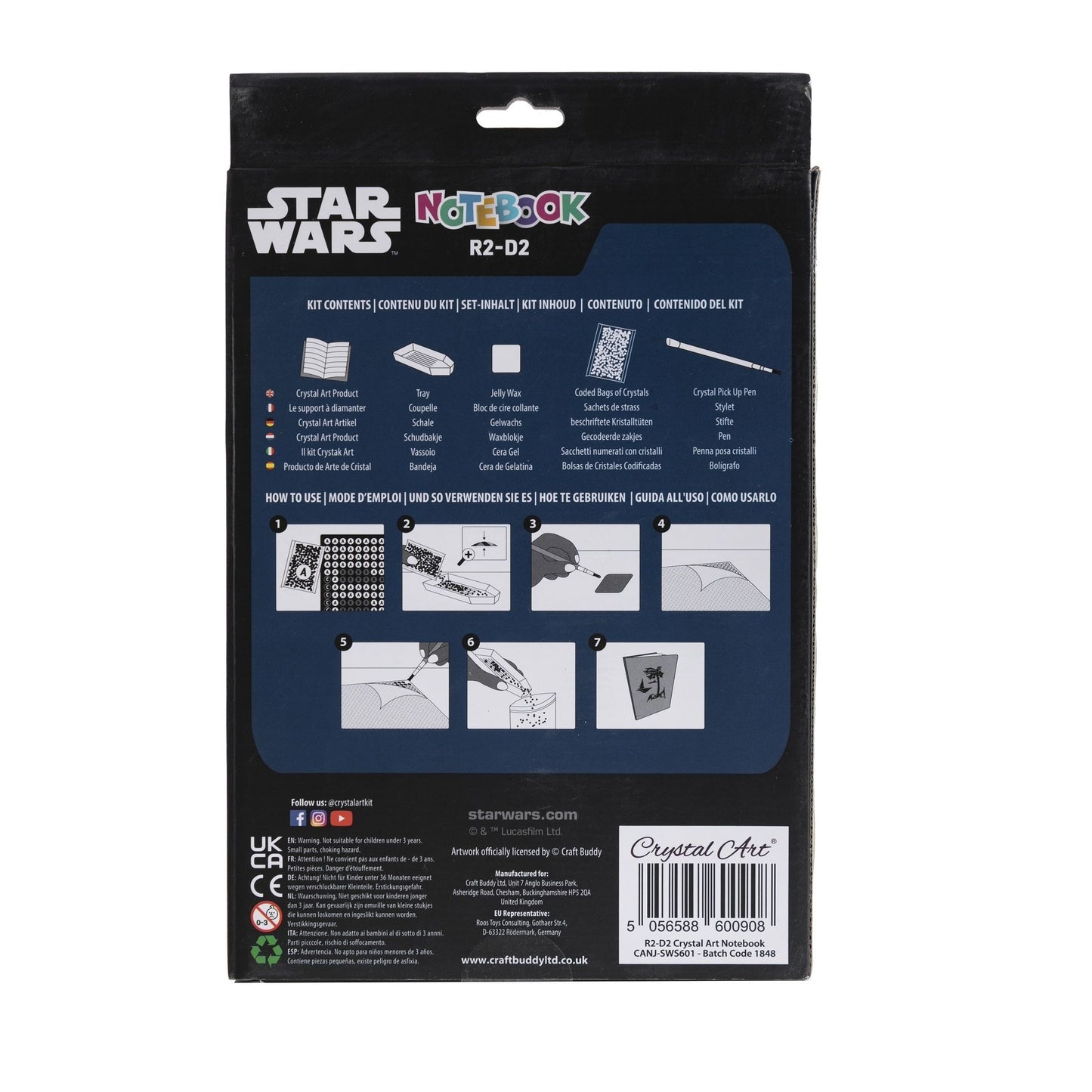 R2D2 - Craft Buddy Crystal Art Notebook Kit