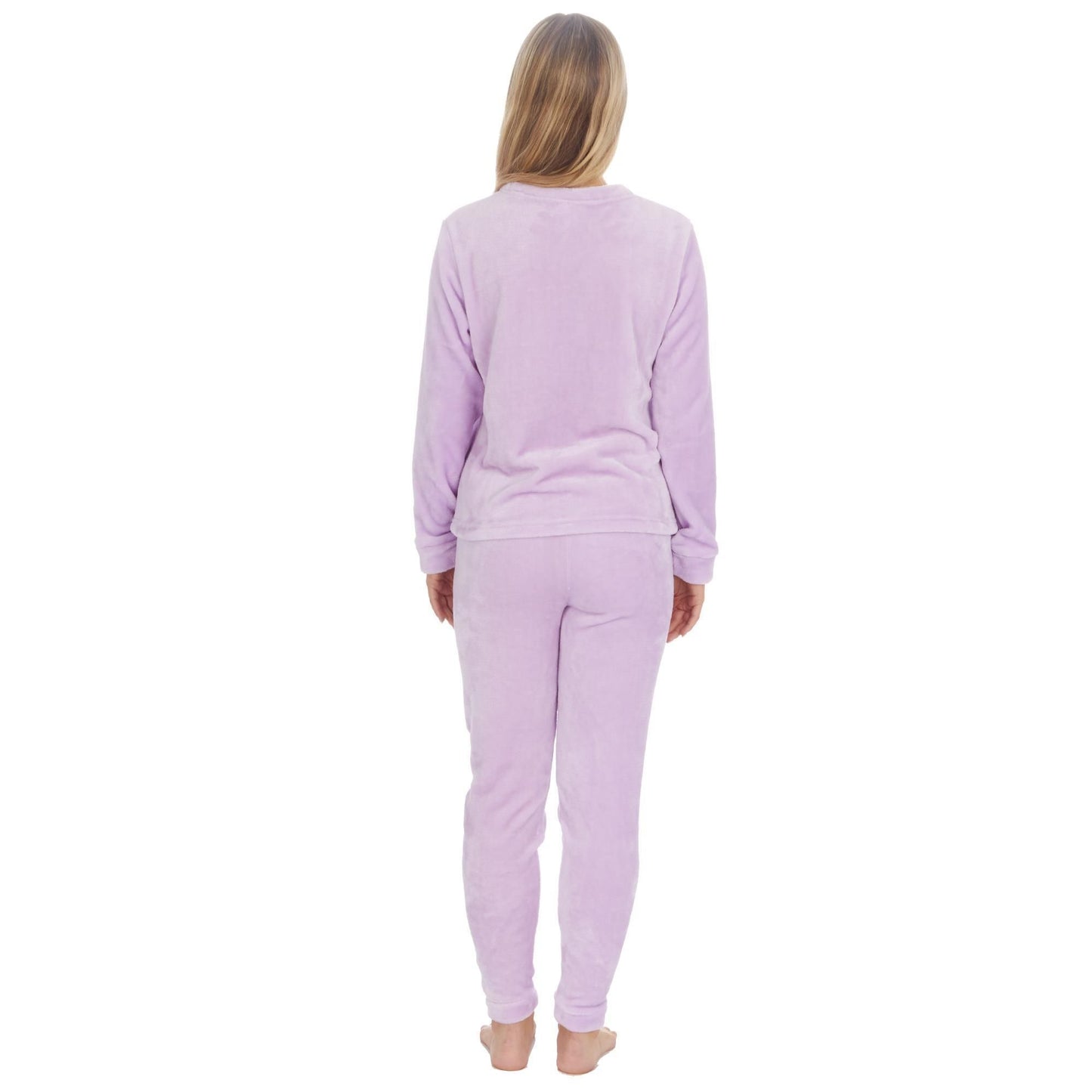 Ladies Soft Shimmer Effect Flannel Fleece Pyjama Set ~ S-XL