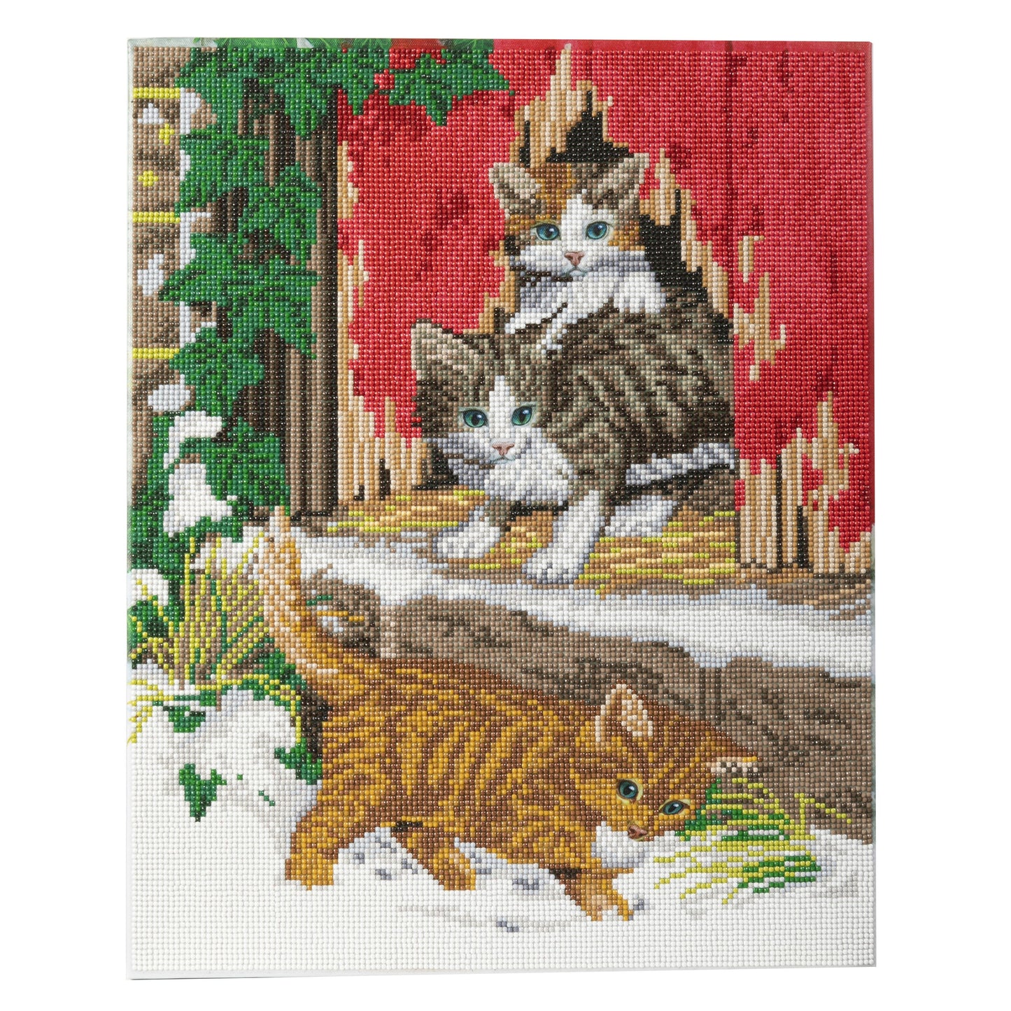 Craft Buddy Partial Crystal Mounted Crystal Art Kit 40cm x 50cm - Winter Kittens