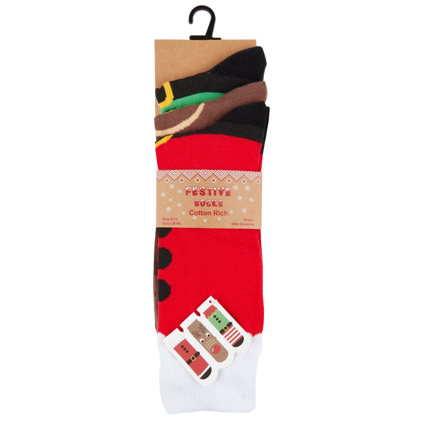 Adults 3 Pack Christmas Socks