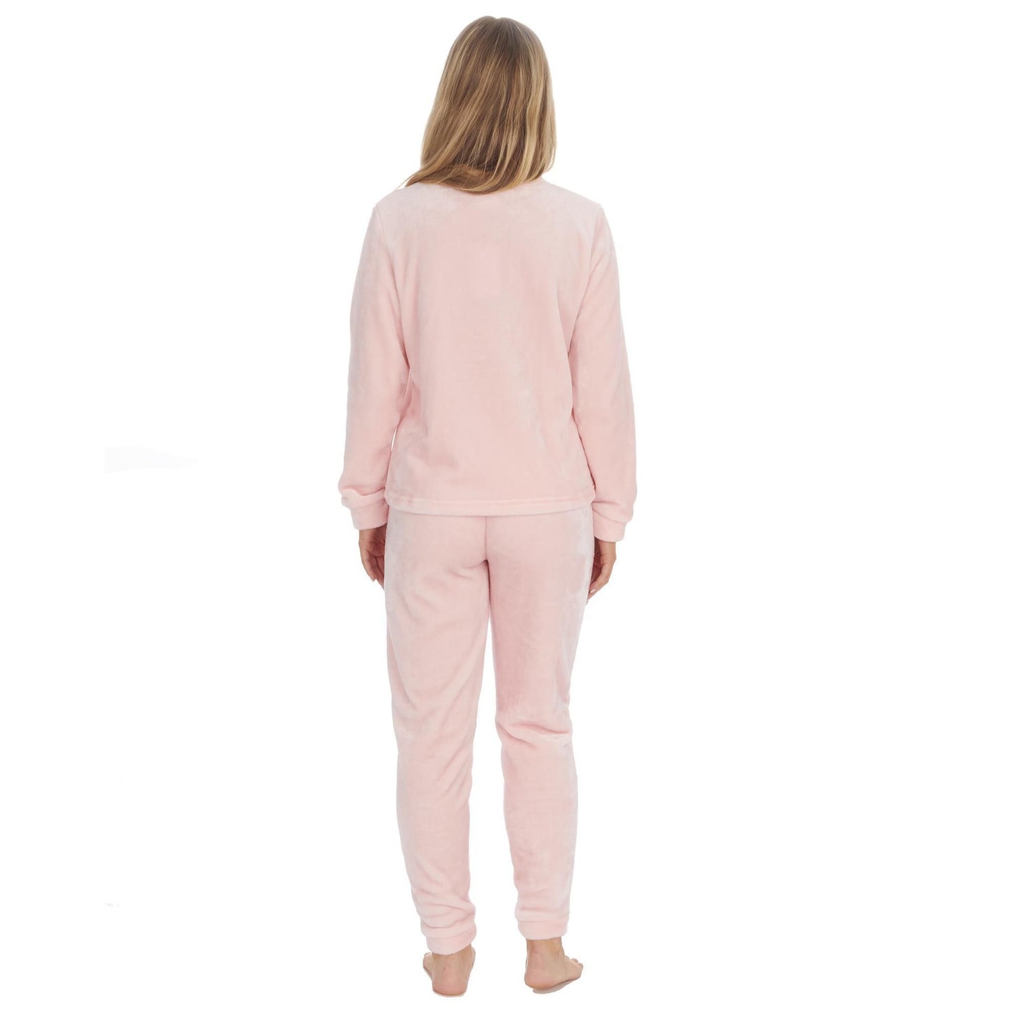 Ladies Soft Shimmer Effect Flannel Fleece Pyjama Set ~ S-XL