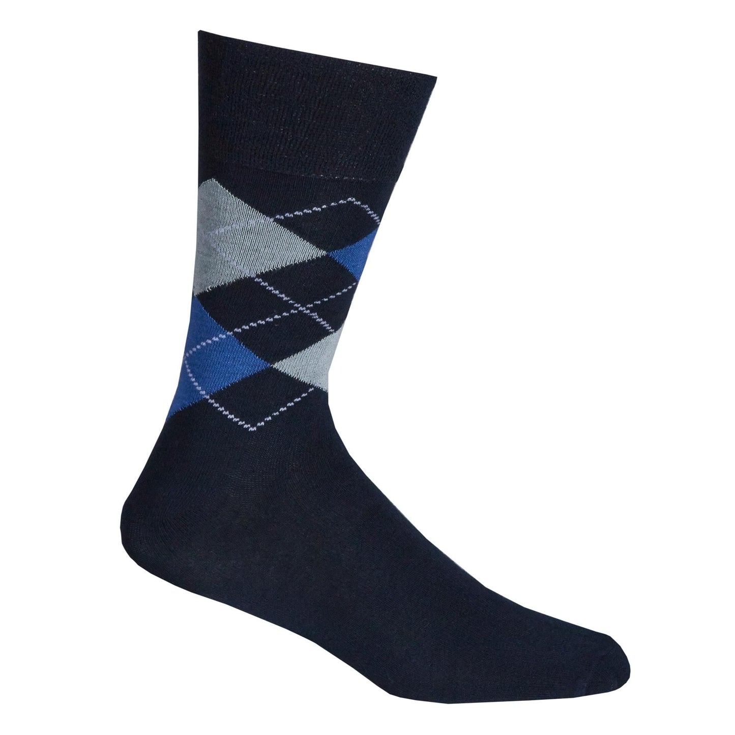 Mens 3 Pack of Argyle Design Non Elastic Bamboo Socks