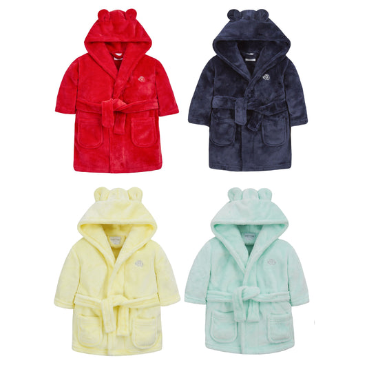Babies Fleece Dressing Gown New Colours ~ 0-24 months