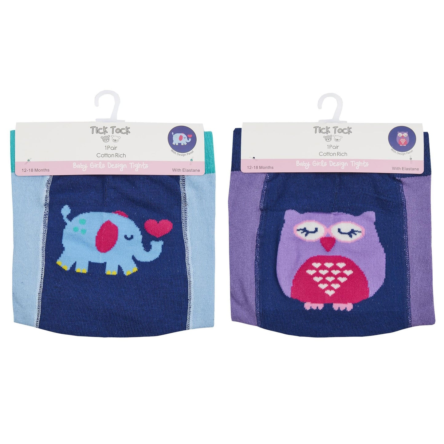 Babies 2 Pack Cotton Rich Novelty Tights