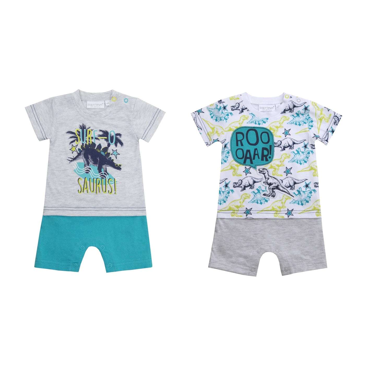 Baby Dinosaur Faux Top and Shorts Romper
