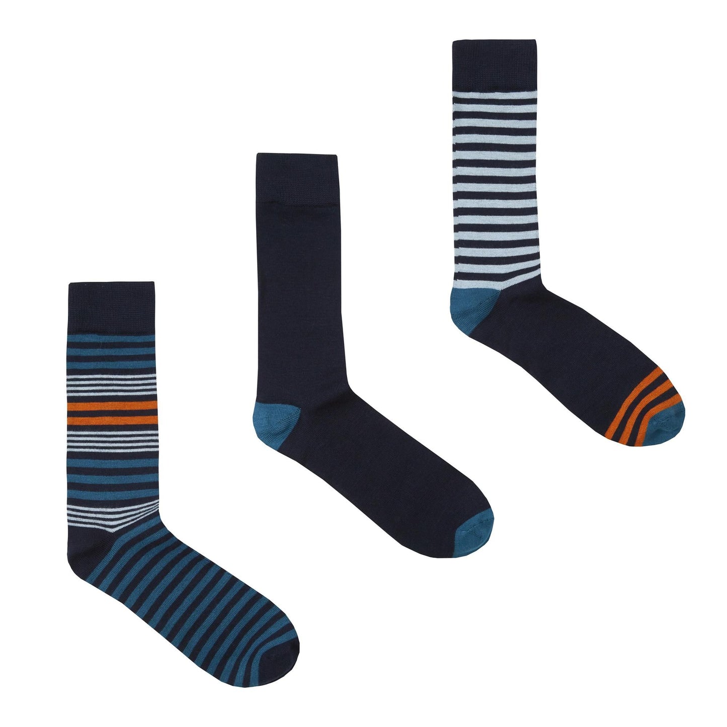 Mens 3 Pack of Striped Bamboo Socks