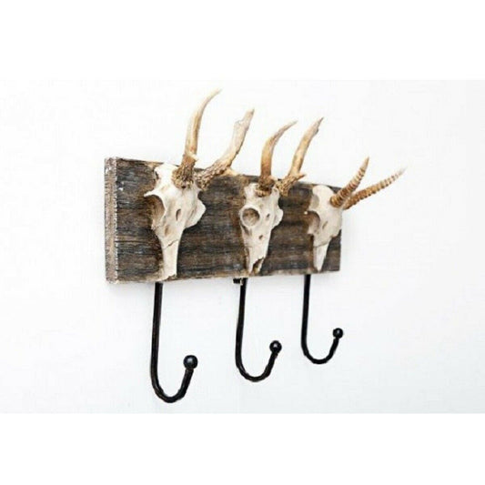 3 Hook Skull Coat Rack