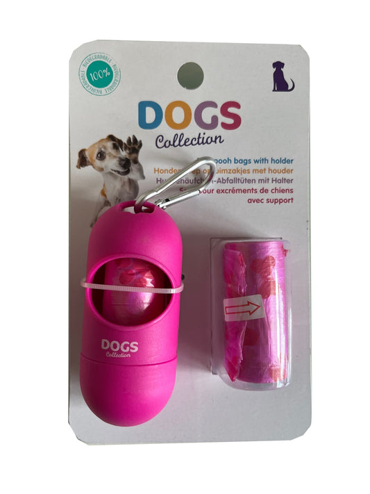 Dog Waste Bag Holder Pod with Metal Leash Clip and 30 Biodegradable Bags