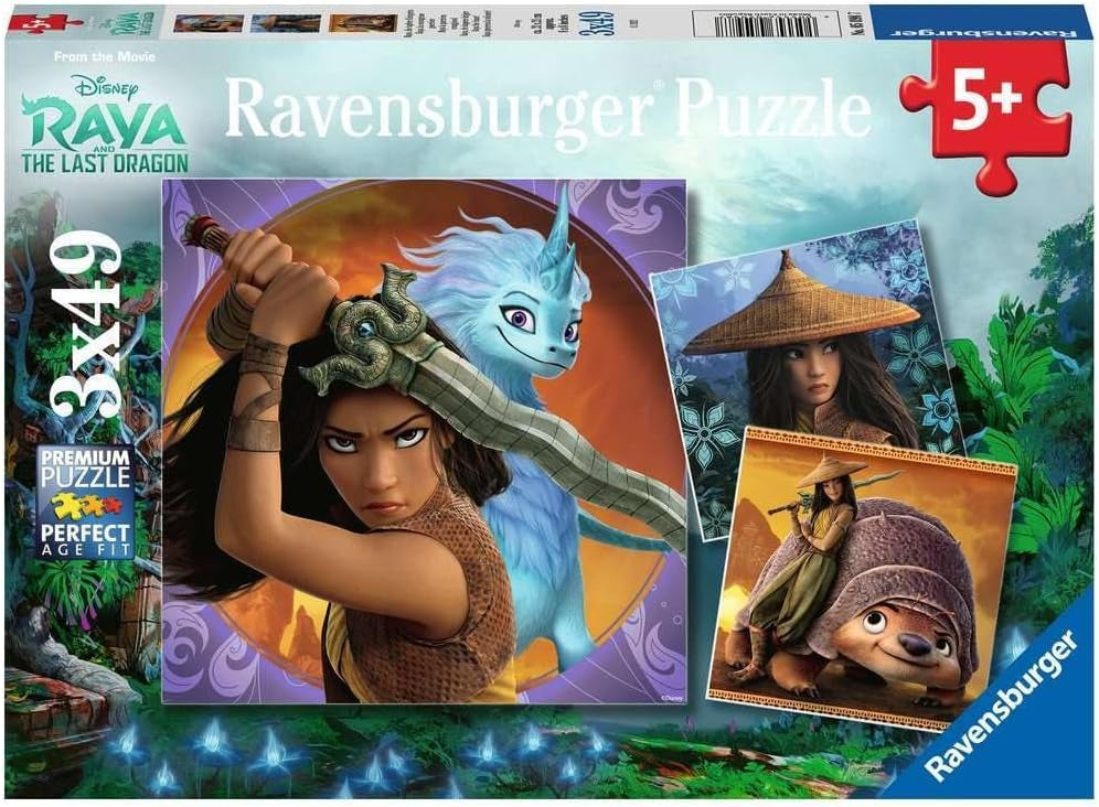 Ravensburger - Jigsaw Puzzle - RAYA THE BRAVE - 3 x 49 Pieces - 5+