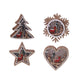 Set of 4 Wooden LED Christmas Tree Decorations