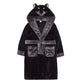 Childrens Panther Hood Plush Fleece Dressing Gown ~ 7-13 years