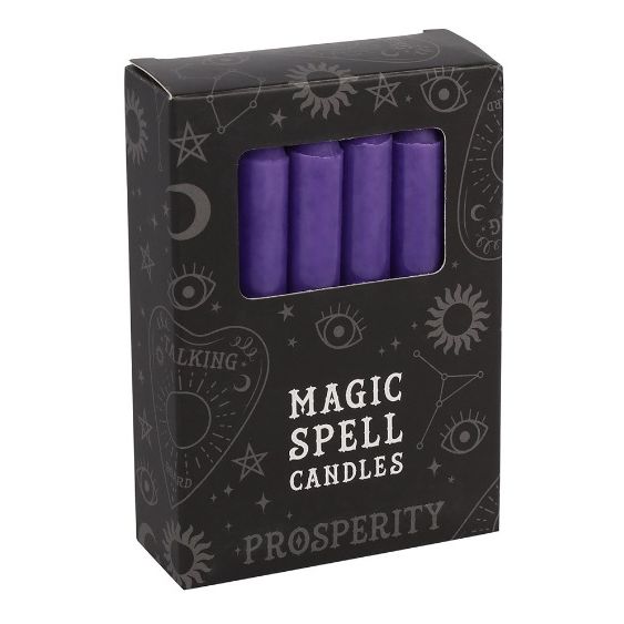 Spell Candles - Ritual/Pagan - PURPLE PROSPERITY - Pack of 12