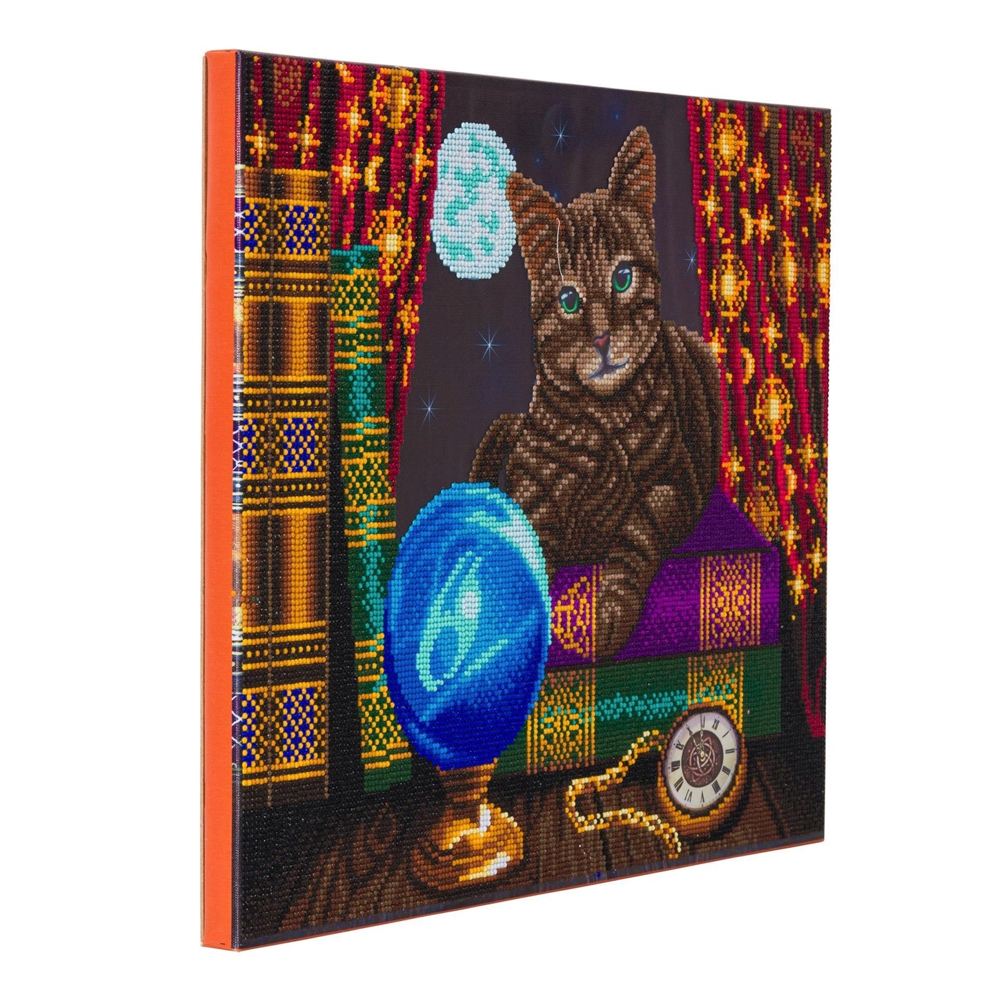Craft Buddy 40cm x 50cm Crystal Art Kit with LED Lights - The Fortune Teller Cat