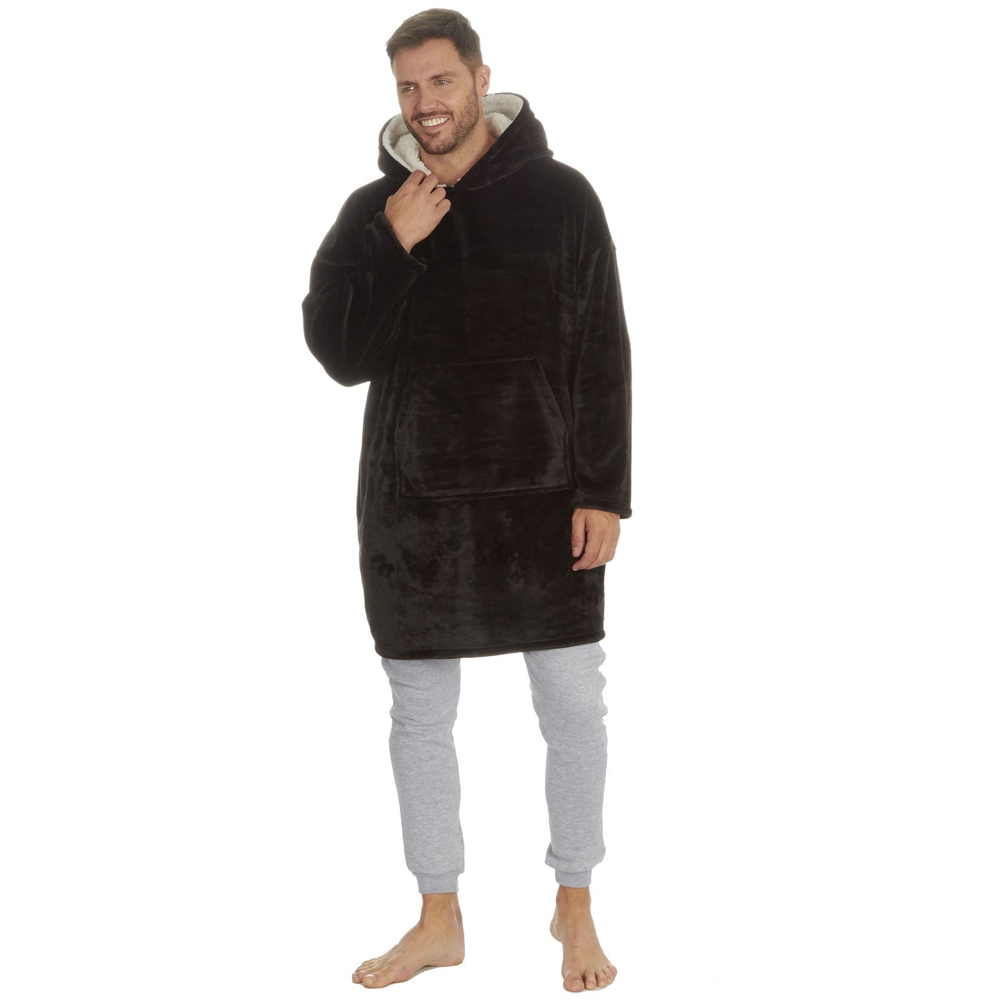 Mens Oversized Plush Fleece Winter Hoodie