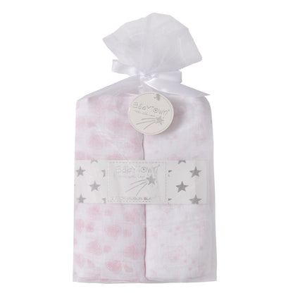 Babies 2 Pack Muslin Blankets