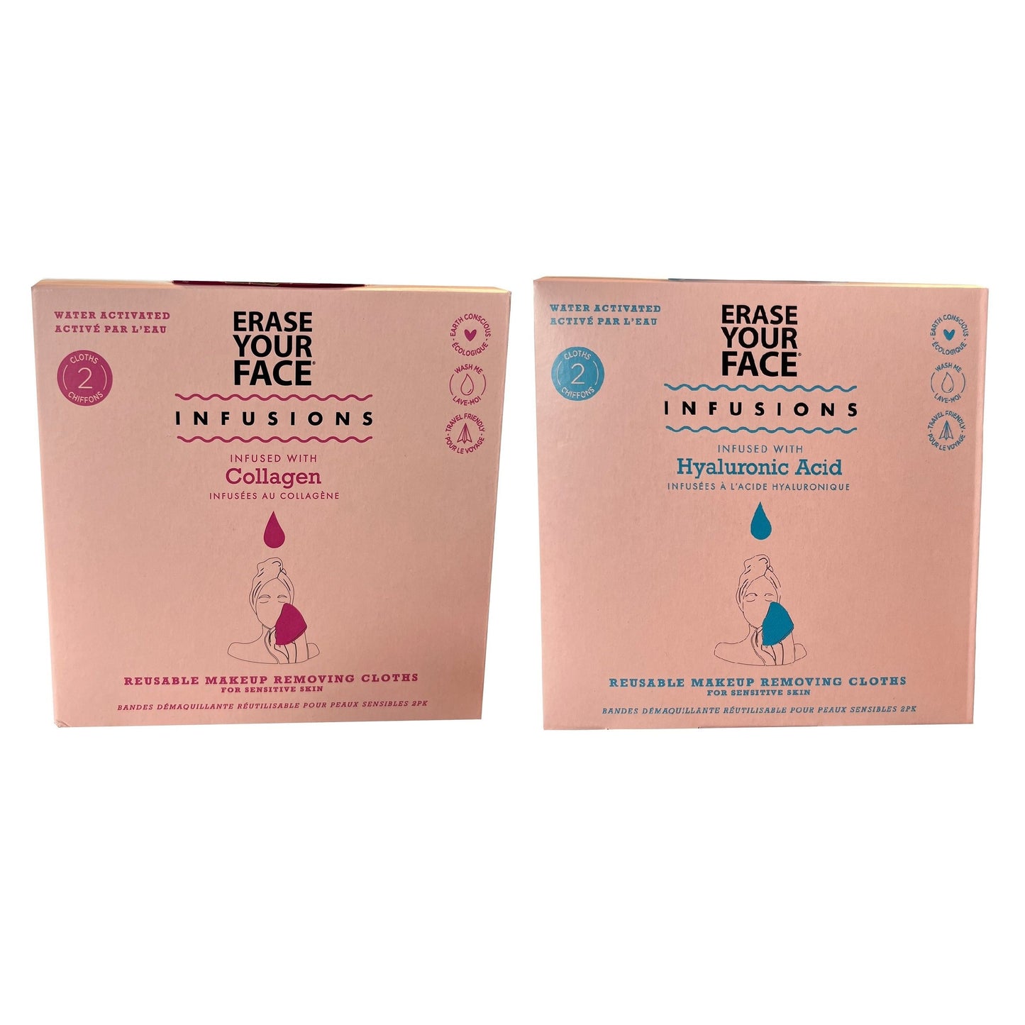 Erase Your Face Infusions 2 Pack of Reusable Cloths