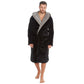 Mens Shimmer Finish Fleece Hooded Gown with Sherpa Trim ~ M-2XL
