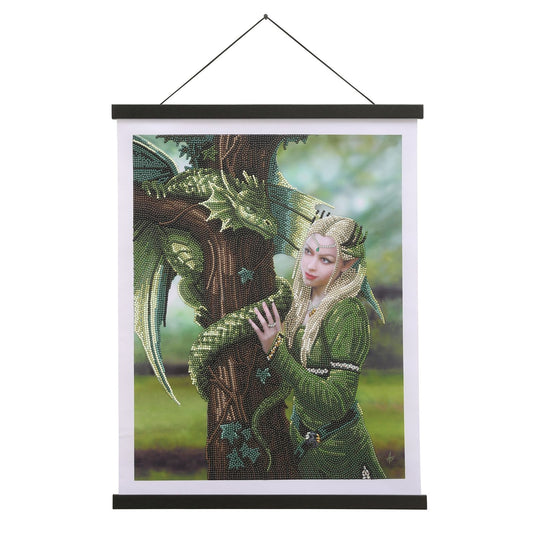Craft Buddy Crystal Art Scroll Kit 35cm x 45cm - Anne Stokes - Kindred Spirit - Partial Crystal