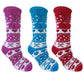 Ladies Heart and Bow Knitted Long Slipper Socks