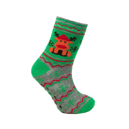 Kids Novelty Christmas Fleece Lined Slipper Socks