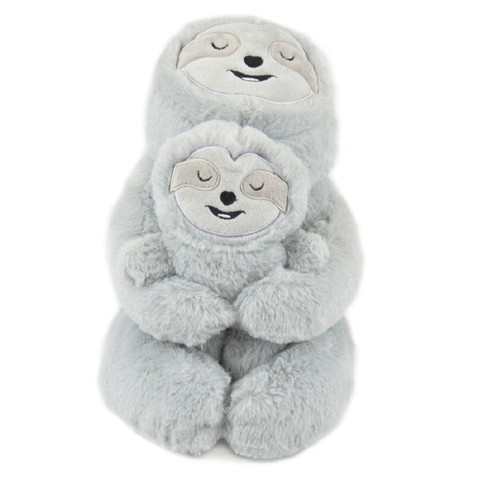 800ml Hot Water Bottle with Removable Sloth Mama and Baby Cover