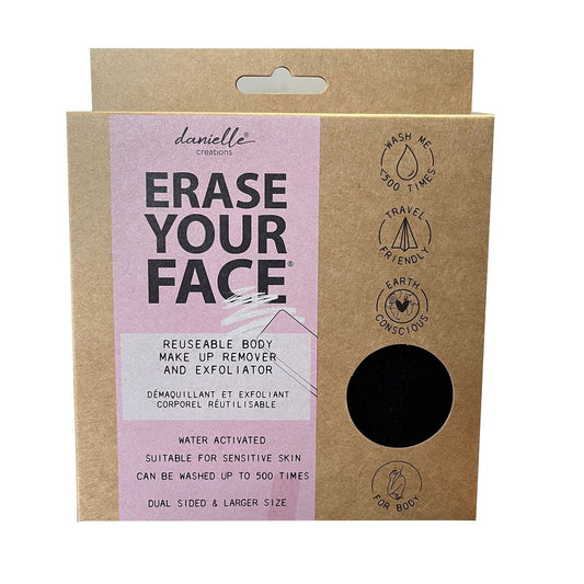 Erase Your Face Black Reusable Body Exfoliator Padded Cloth