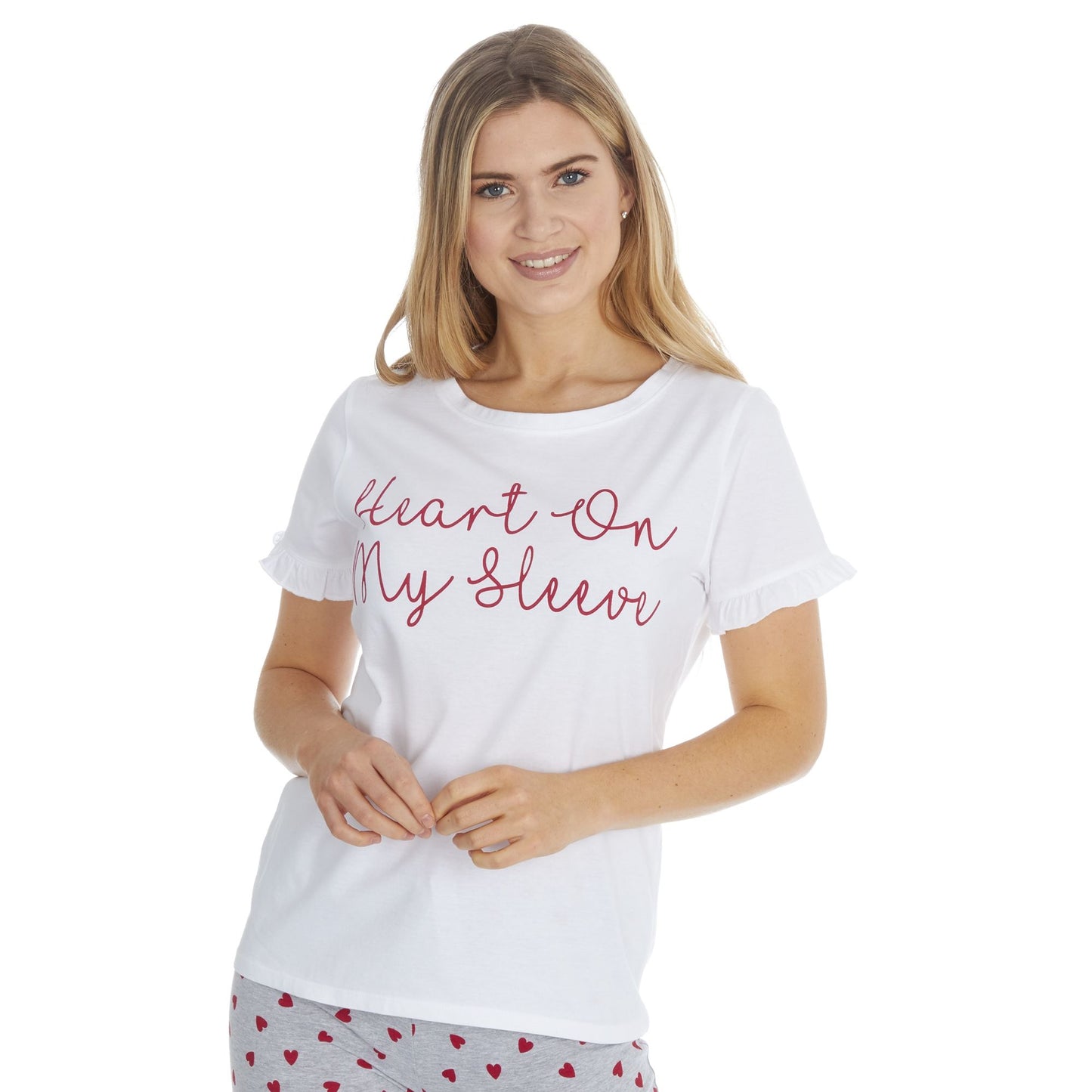 Ladies Heart On My Sleeve Pyjama Set ~ S-XL