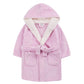 Childrens Plush Pastel Robe with Borg Fleece Trim