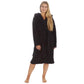 Ladies Plain Borg Fleece Warm Winter Hooded Dressing Gown ~ S-XL