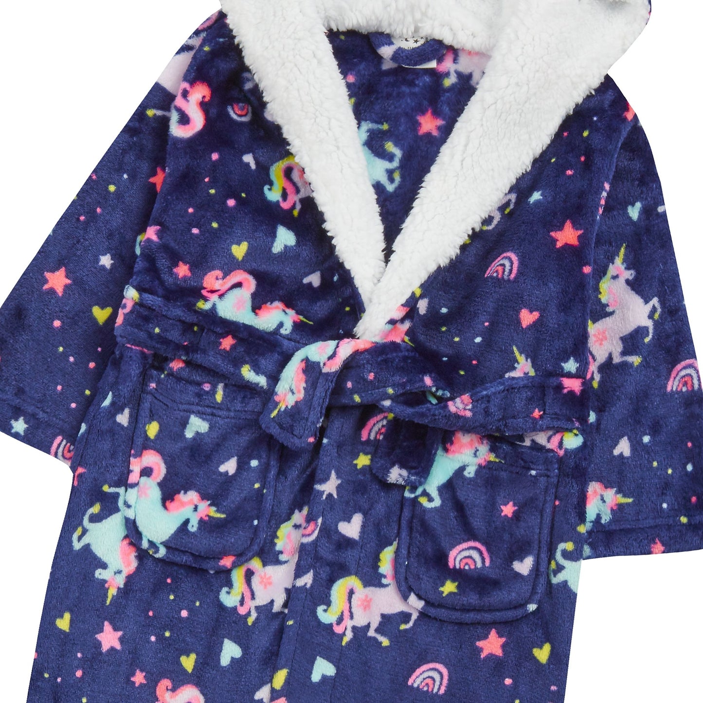 Childrens All Over Unicorn Print Fleece Dressing Gown ~ 2-13 Years