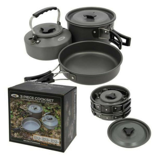 NGT 3 Piece Compact Aluminium Cooking Set