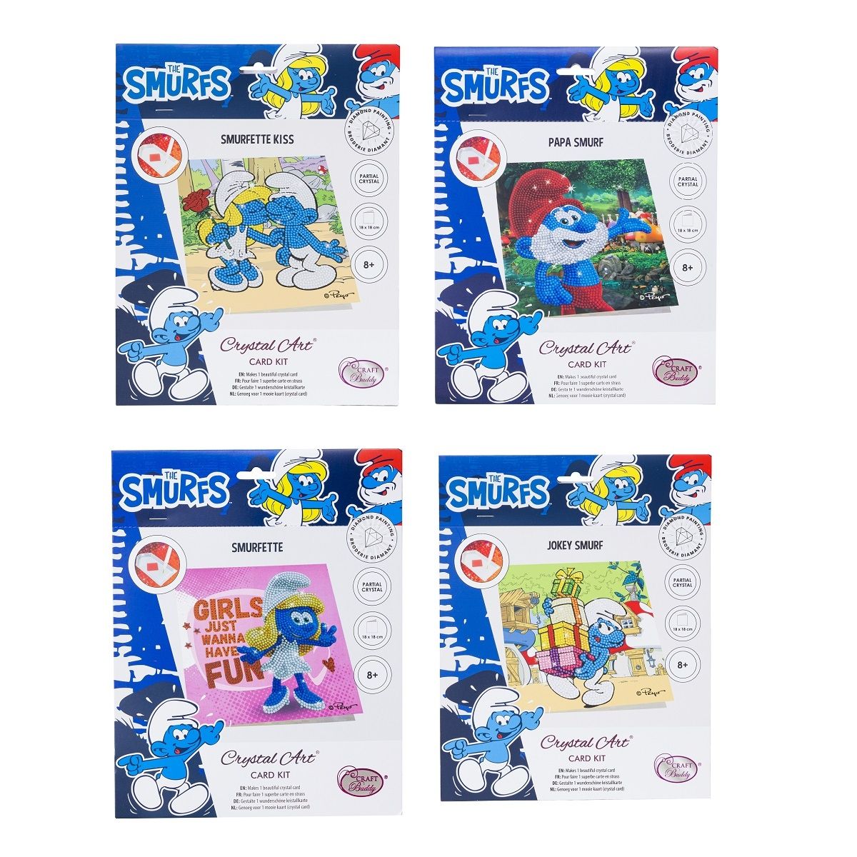 Craft Buddy 18x18cm DIY Crystal Card Kit ~ Smurfs Collection