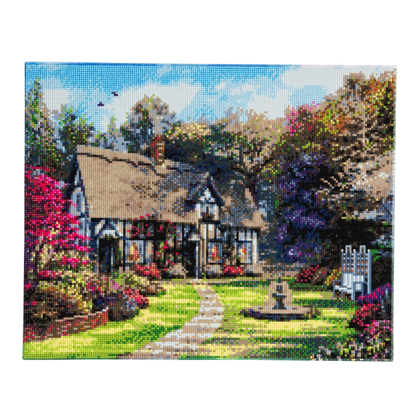 Craft Buddy  40cm x 50cm Mounted Crystal Art Kit ~ Country Cottage