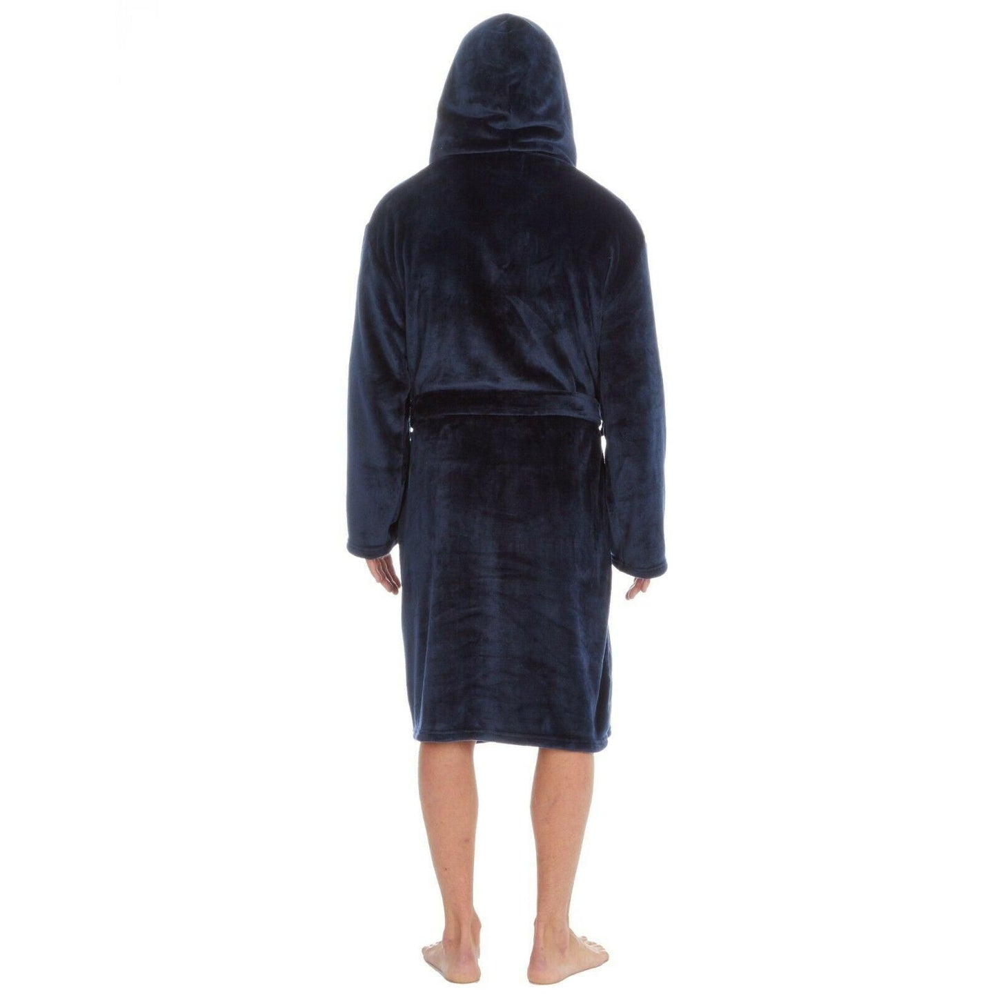 Mens Shimmer Finish Fleece Hooded Gown with Sherpa Trim ~ M-2XL