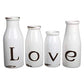 Ornament/Vase - Set 4 - Vintage White Ceramic - Milk Bottles
