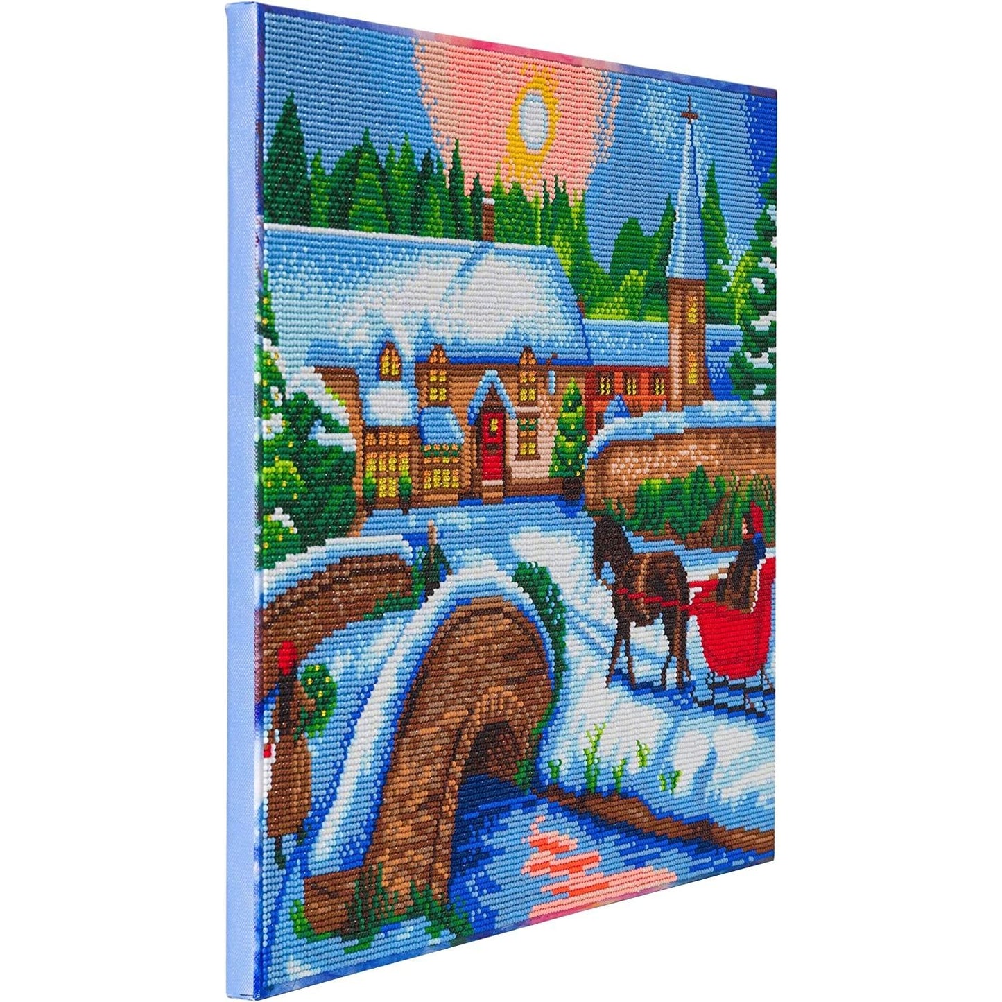 Craft Buddy Mounted Crystal Art Kit 40cm x 50cm - Winter Village