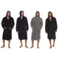 Mens Plain Coral Fleece Hooded Dressing Gown ~ M - 5XL