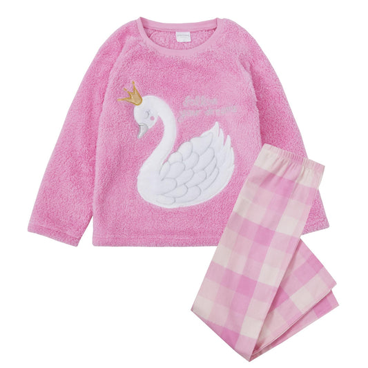 Childrens Swan Pyjamas with Super Soft Snuggle Top ~ 7-13 years