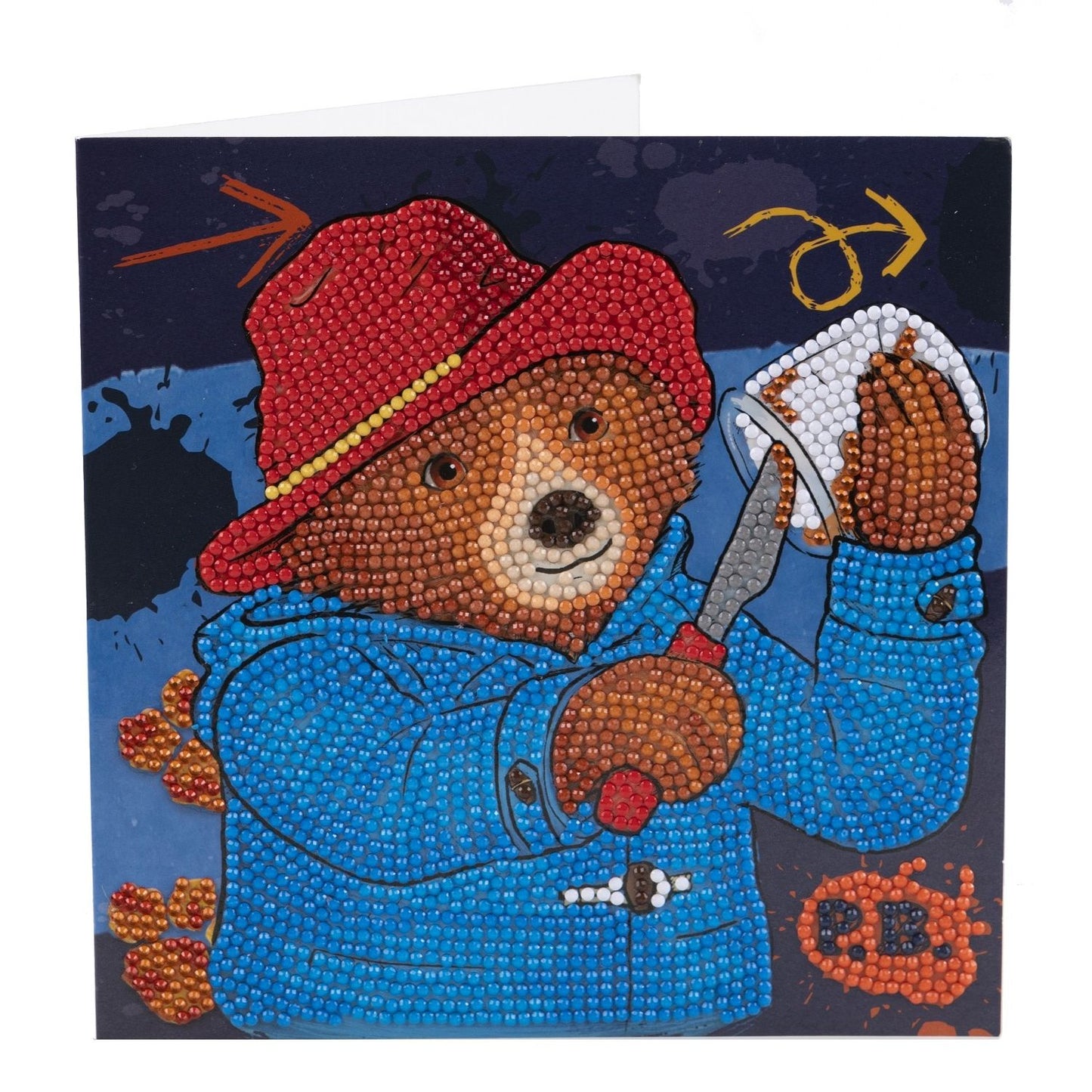 Craft Buddy Paddington Bear 'Marmalade Sandwich' DIY Crystal Art Diamond Painting Greetings Card Kit