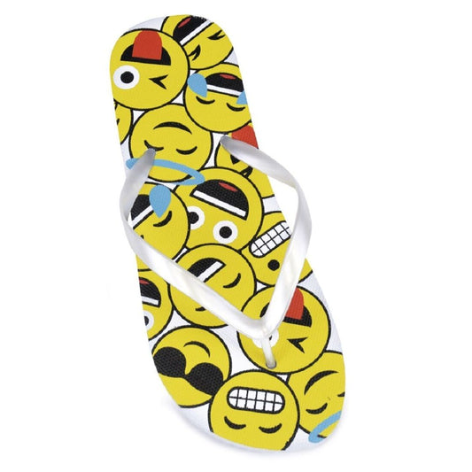 Ladies Emoji Design Flip Flops