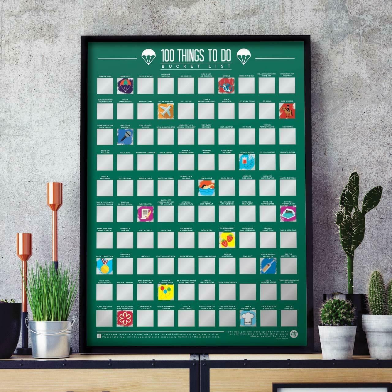 Scratch Off Poster/Bucket List - 100 THINGS TO DO
