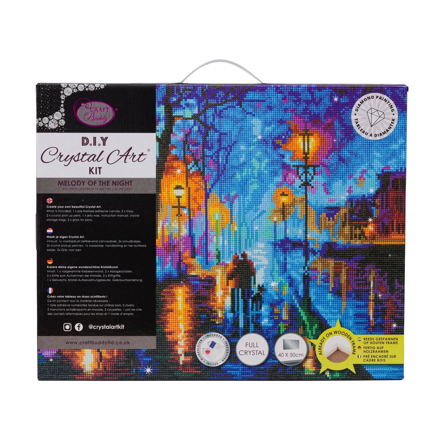 Craft Buddy Full Crystal Mounted Crystal Art Kit 40cm x 50cm - Melody Of The Night