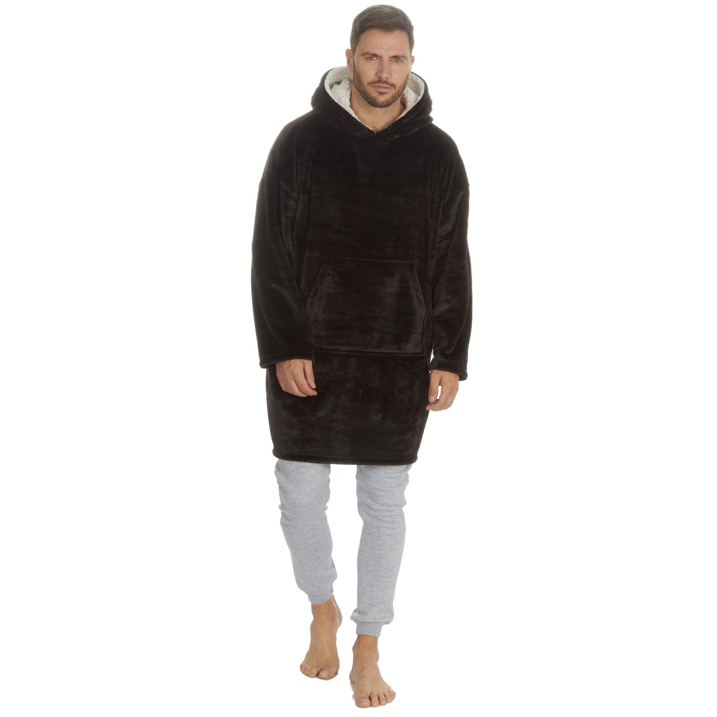 Mens Oversized Plush Fleece Winter Hoodie