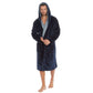 Mens Shimmer Finish Fleece Hooded Gown with Sherpa Trim ~ M-2XL