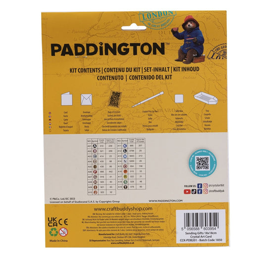 Craft Buddy Paddington Bear 'Sending Gifts' DIY Crystal Art Diamond Painting Greetings Card Kit