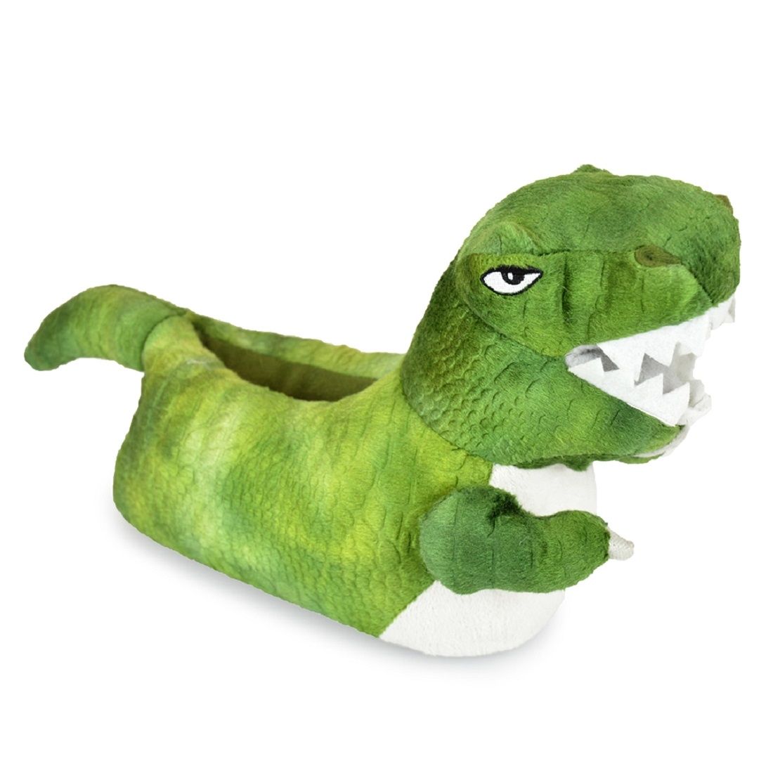Childrens Green Dinosaur 3D Plush Slippers ~ UK 9-3