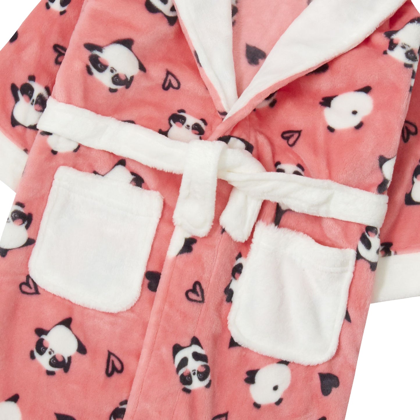 Childrens Panda Print Fleece Dressing Gown ~ 2-6 years