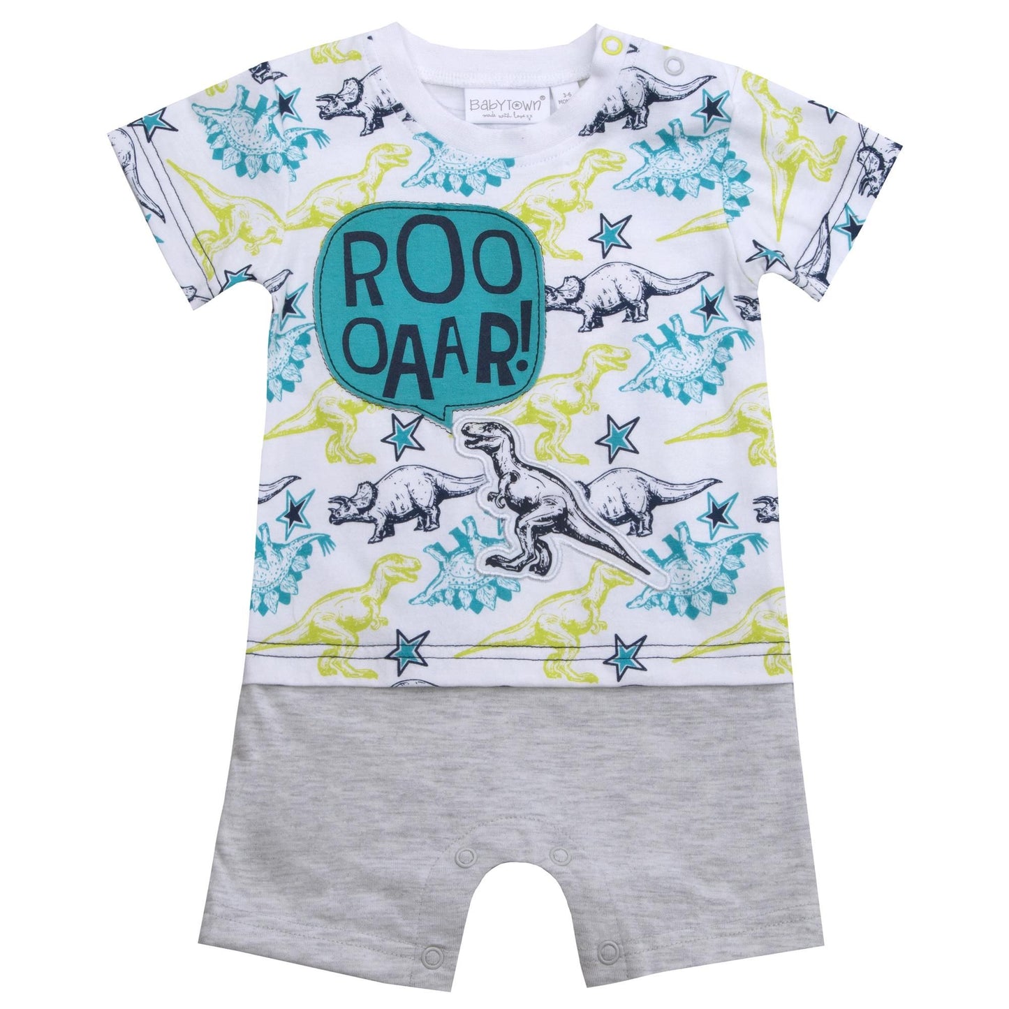 Baby Dinosaur Faux Top and Shorts Romper