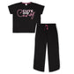 Ladies Curve Collection Varsity Style Slogan Pyjama Set ~ UK 16-26