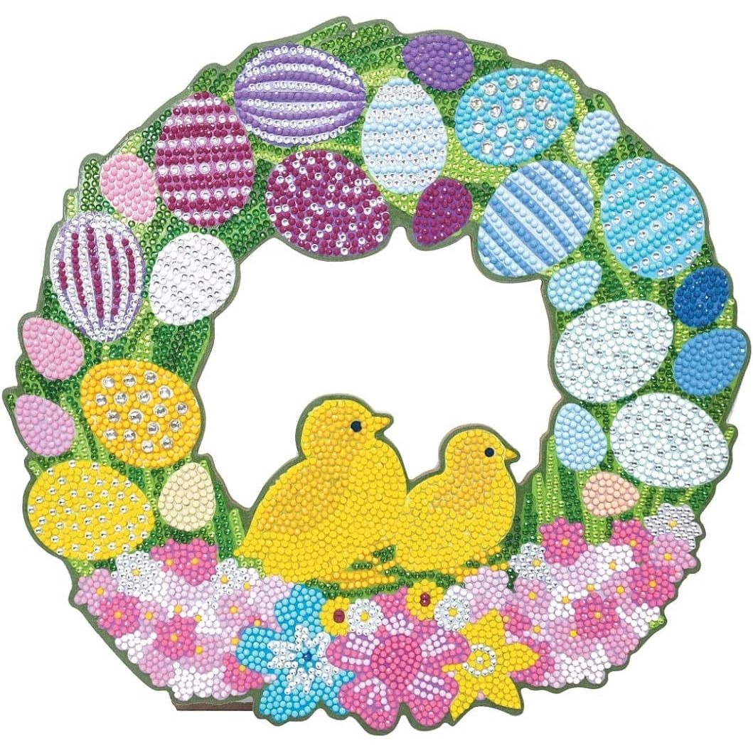 Craft Buddy 30cm Crystal Art Wreath Kit - Little Chicks - Easter